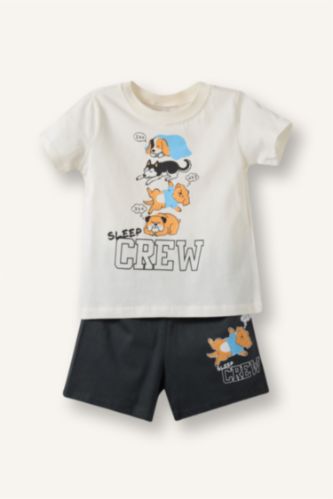BÉBÉ GARÇON Anthracite Pyjama T-shirt et Short imprimés pour bébé garçon