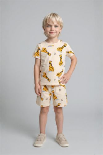 Erkek Bebek Açık Sarı 2'li Pijama Takımı Erkek Bebek