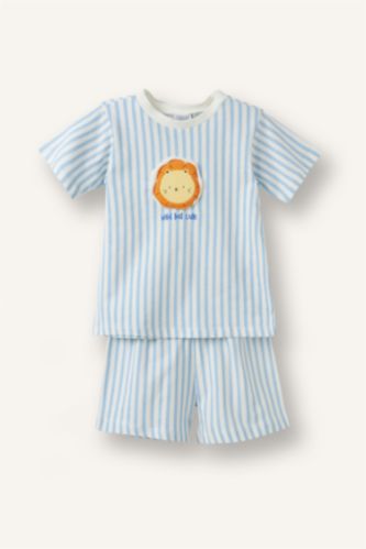 Baby Boys Blue 2 piece Regular Fit Knitted Pyjamas