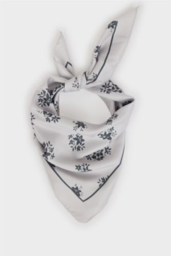 بنات رمادي سكارف بناتي ستان منقوش