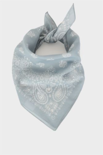 Girls & Teens Blue سكارف بناتي منقوش قطن