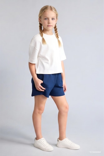 Girl Elastic Waist Shorts