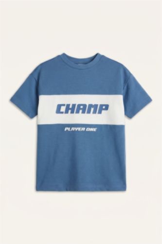 Baby Boys Blue Baby Boy 2 piece Oversize Fit Slogan Set