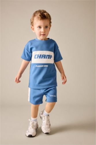 BABY BOY Blue Baby Boy 2 piece Oversize Fit Printed Set
