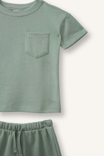Ensemble T-shirt waffle et Short pour bébé garçon