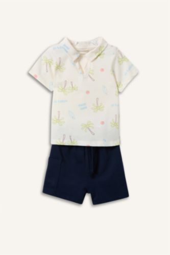 Baby Boys Ecru 2 piece Regular Fit Set