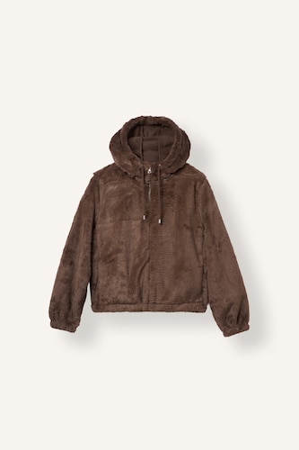 Regular Fit Faux Fur Hooded Jacket