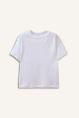 Erkek Bebek Beyaz Regular Fıt Kısa Kollu Tişört Erkek Bebek