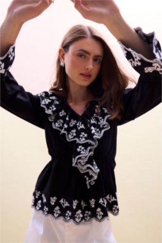Women Black Regular Fit Voile