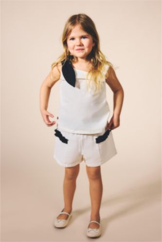 Малыши девочки Бежевый Хлопковые шорты Regular Fit для девочек малышей