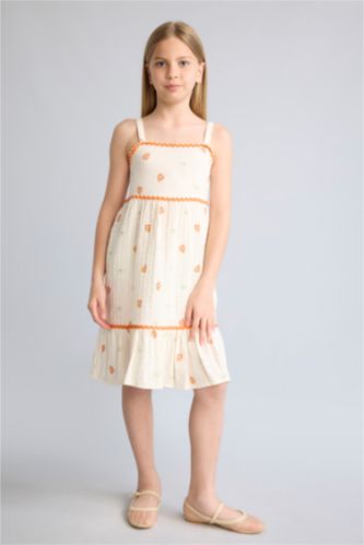 Young Girls - Teen Girls Ecru Sleeveless Woven Dress