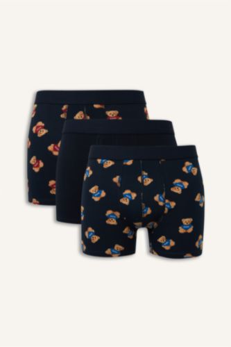 Erkek Lacivert Regular Fıt 3'lü Boxer