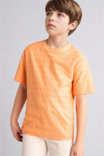 Erkek Çocuk - Genç Erkek Somon New Regular Fit Kısa kollu Tişört Erkek Çocuk