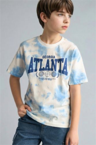 Boys & Teens White New Regular Fit Printed Short Sleeve T-Shirt
