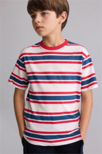 Erkek Çocuk - Genç Erkek Kırmızı Regular Fit Kısa kollu Tişört Erkek Çocuk