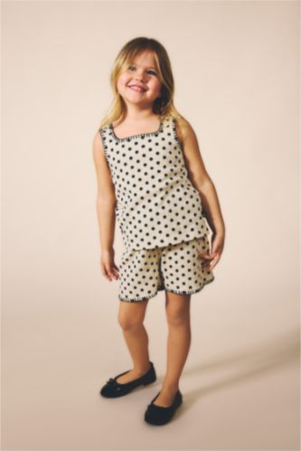 BABY GIRL Ecru Baby Girl 2 piece Regular Fit Square Collar Set