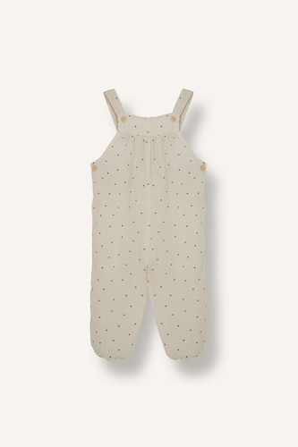 Muslin Crew Neck Pop Art Jumpsuit