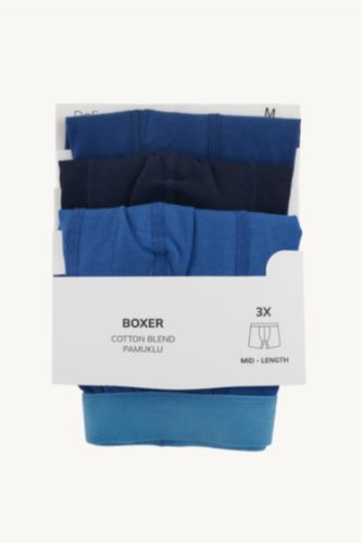 Erkek Lacivert Regular Fıt 3'lü Boxer