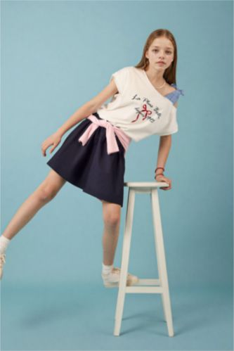 GIRLS & TEENS NAVY Girl Cotton Regular Fit Skirt