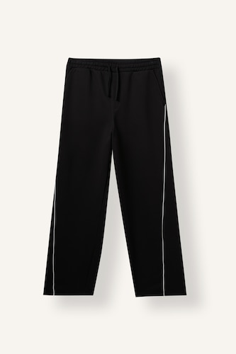 Balloon Fit Elastic Waist Piped Trousers