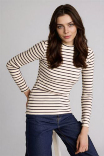 Kadın Açık Mavi Slım Fıt Uzun Kollu Tunik