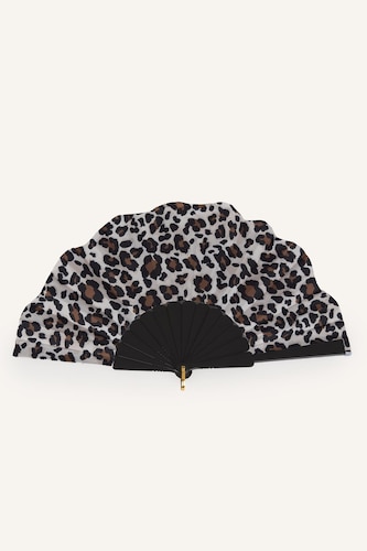 Leopar Desenli Yelpaze Kadın