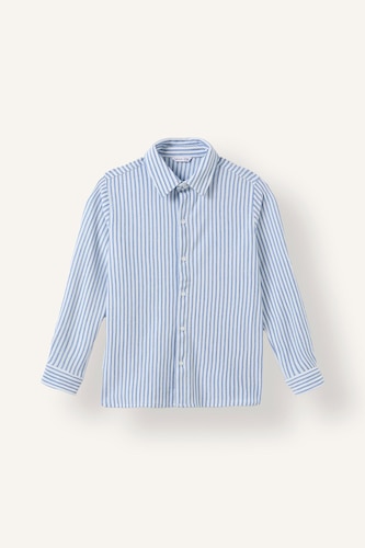 Boy Classic Neck Striped Long Sleeve Shirt