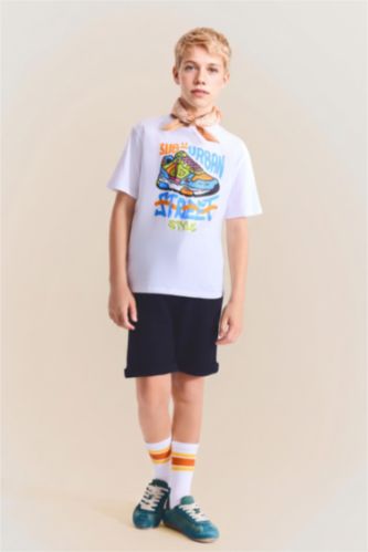 Young Boys - Teen Boys Black Boy Cotton Regular Fit Shorts