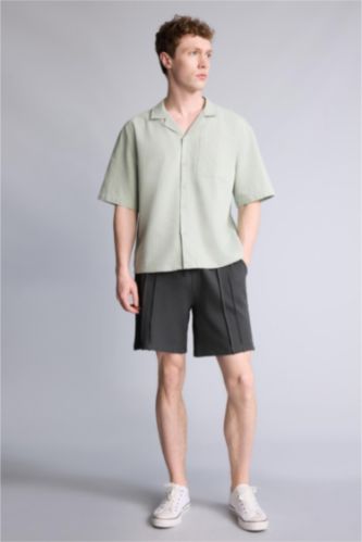 Erkek Antrasit Regular Fıt Şort