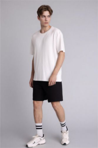 Erkek Siyah Regular Fıt Şort