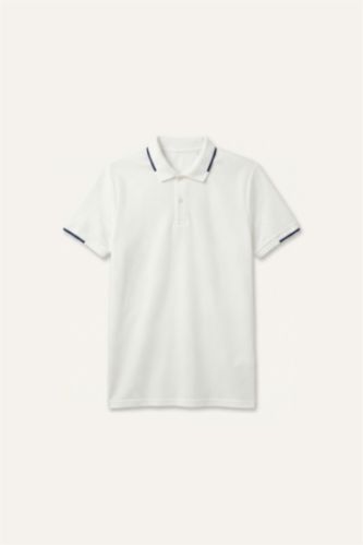 Erkek Kırık Beyaz Regular Fit Polo Tişört