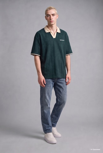 Boxy Fit Short Sleeve Polo T-Shirt