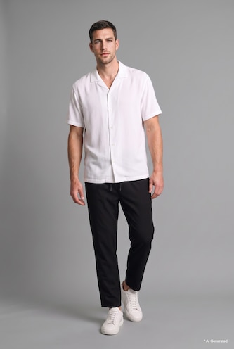 Men Black Relax Fit Trousers