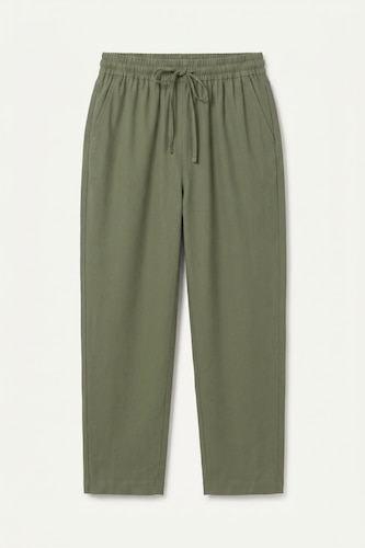 MAN Light Green Breathable Relax Fit Elastic Waist Stretch Fabric Trousers