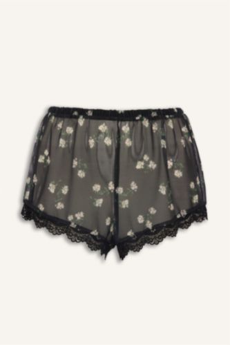Women Black Tulle Knitted Bottoms