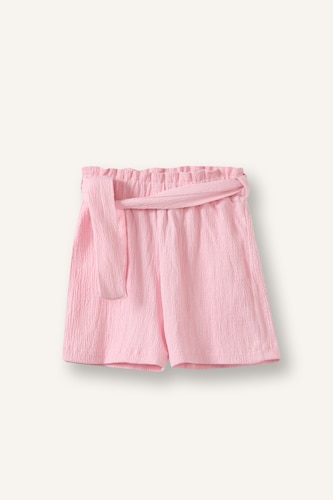 Baby Girl Paperbag Fit Normal Waist Shorts