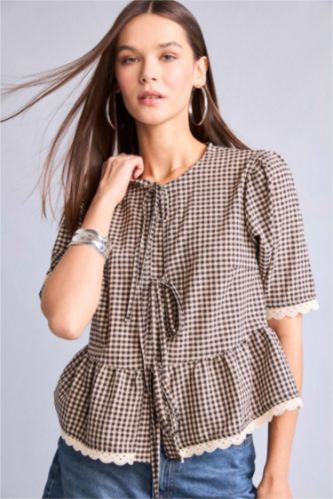 Women Brown Regular Fit Wowen Fabrics