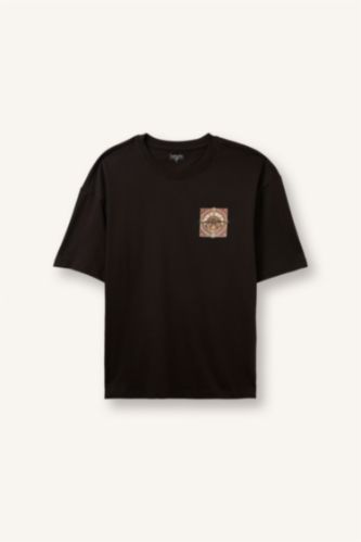 Men Brown Boxy Fit Short Sleeve T-Shirt
