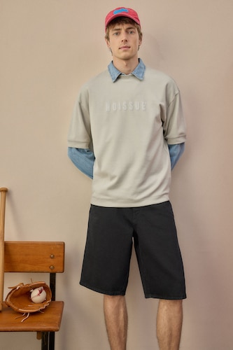 MAN Stone Loose Fit Slogan Printed Short Sleeve T-Shirt