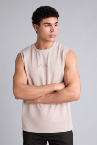 Men Stone Standard Fit modal Crew Neck Sleeveless Tank Top