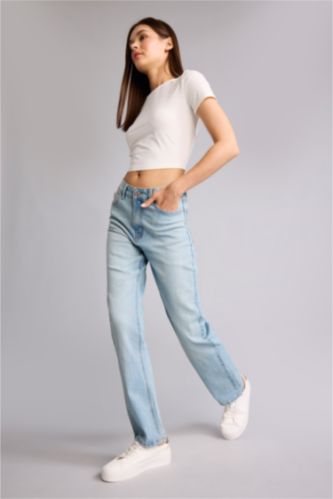 Женщины Голубрй Джинсы Comfort Straight