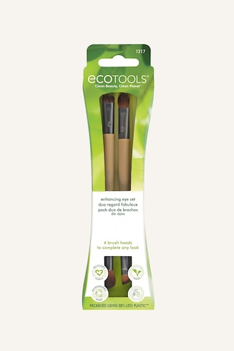 نساء أبيض (000) طقم فرش عيون مزدوجة من Ecotools- قطعتين