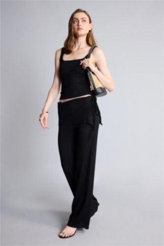 نساء أسود Wide Leg Trousers