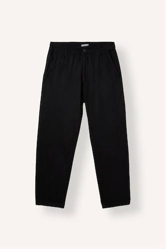 Erkek Siyah Relax Fit Pileli Pantolon
