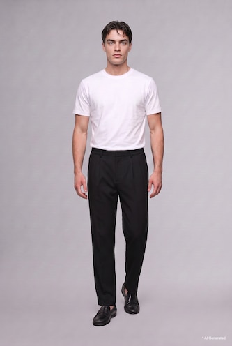 Ерлер қара Wide Leg ұзын шалбар
