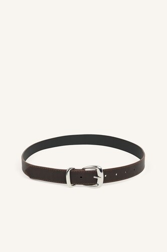 Women Brown Woman Rectangle Clasp Faux Leather