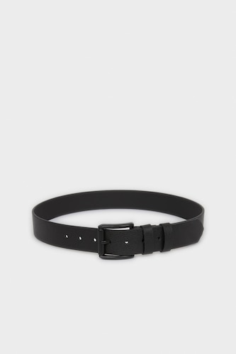 Man Rectangle Clasp Faux Leather Jean Belt