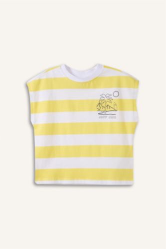 Erkek Bebek Beyaz Çizgili Bebek Atlet 