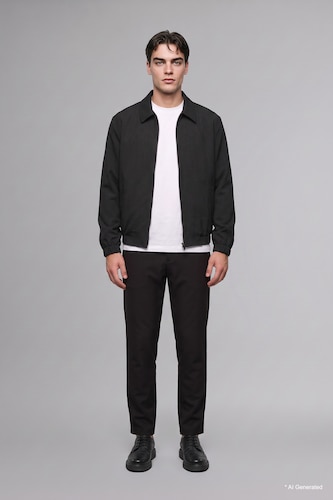 MAN Black Regular Fit Normal Waist Straight Leg Trousers with Pockets