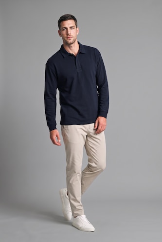 MAN NAVY Relax Fit Polo Neck Sweatshirt